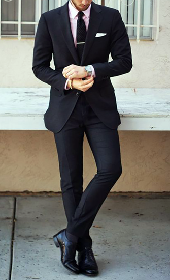 Black two-piece suit