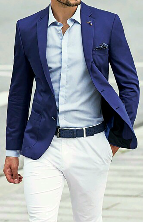 Buy BInfinite Metallic Blue Silk Shirt and White Trousers for Women Online   Tata CLiQ Luxury