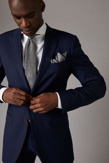 Navy blue two-piece suit