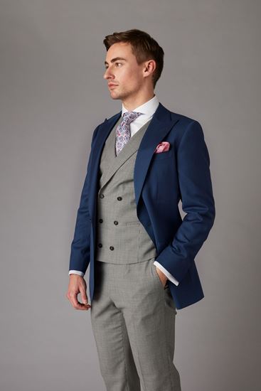 Dogtooth Suit with Navy Jacket | From £399, Free Delivery | THE DROP