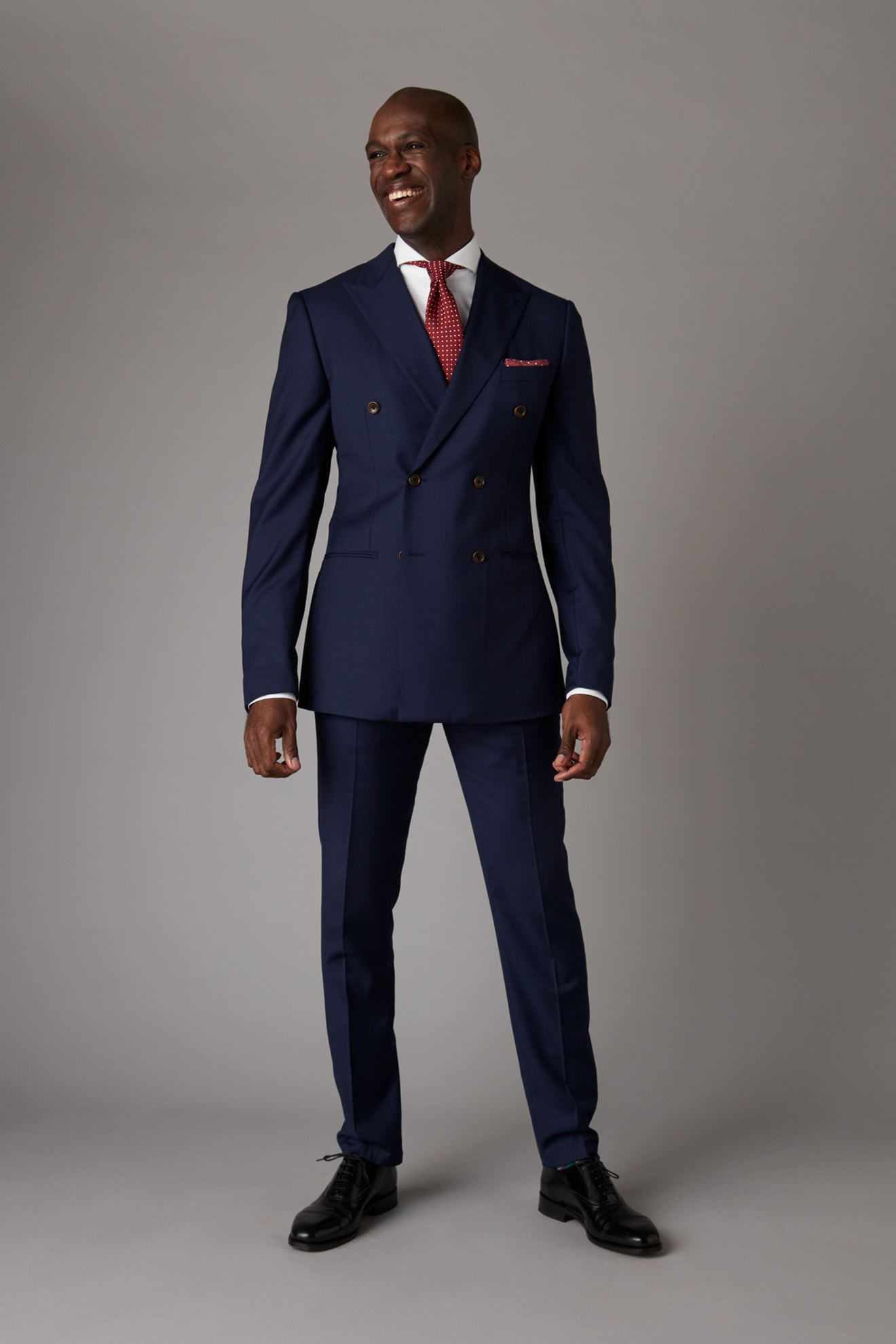 The Drop Bespoke Suits Made For You Double Breasted Dark Navy Blue Two Piece Suit