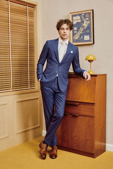 Blue Pin Striped Two Piece Suit Order From 299 Free Delivery